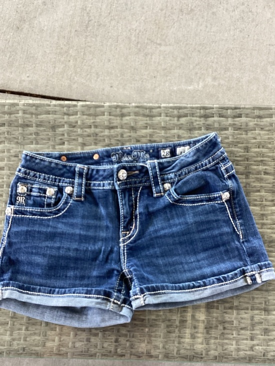 Miss Me Pants - Miss Me Dark Blue Rolled Hem Denim Shorts Gorgeous Back Pockets Size 28